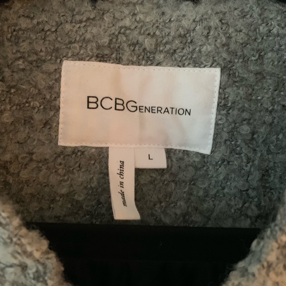 BCBGeneration Wool Coat w/faux leather sleeves - Picture 2 of 7